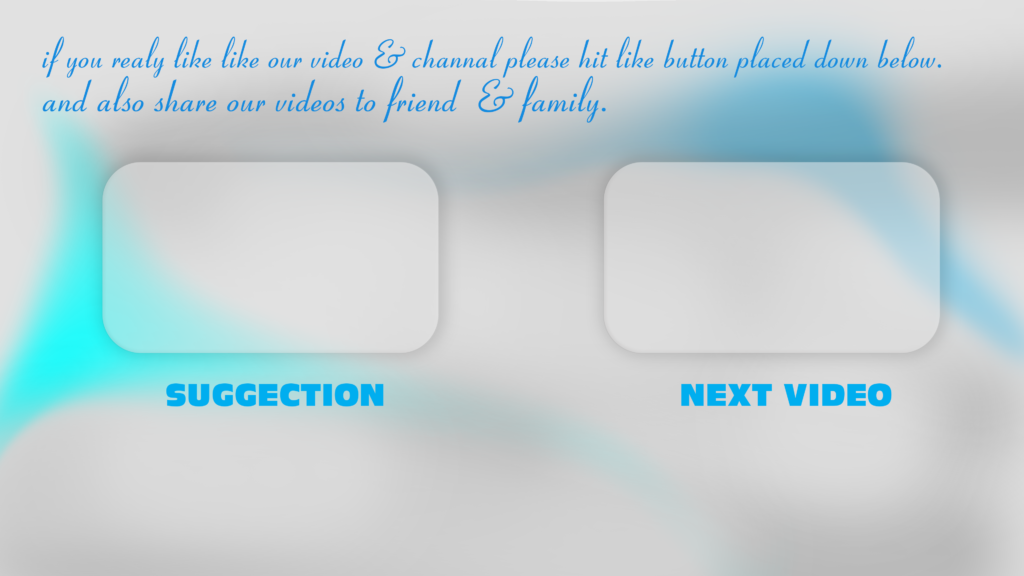 Latest glassmorphism style blue cyan grey youtube video end screen template free download