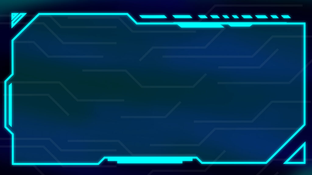 futuristic background of blue glowing technology sci fi frame hud ui design.