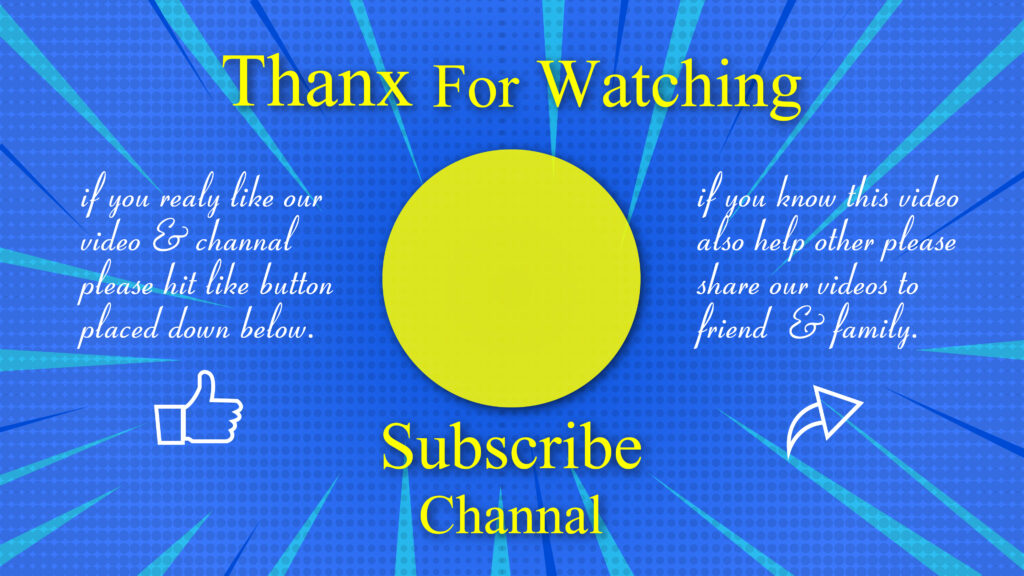 latest arrow design blue color background with yellow banner youtube outro screen