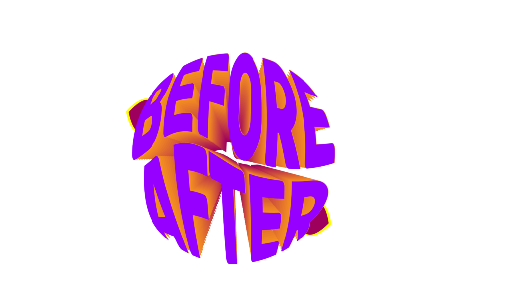 3d circle purple and orange before after Transparent png