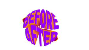 3d circle purple and orange before after Transparent png