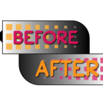 Grey pink and orange color before after full HD png