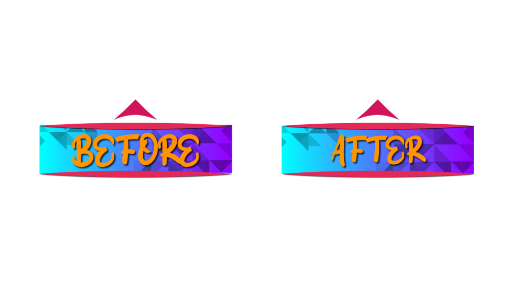 Orange and red pink arrow up before after transparent image