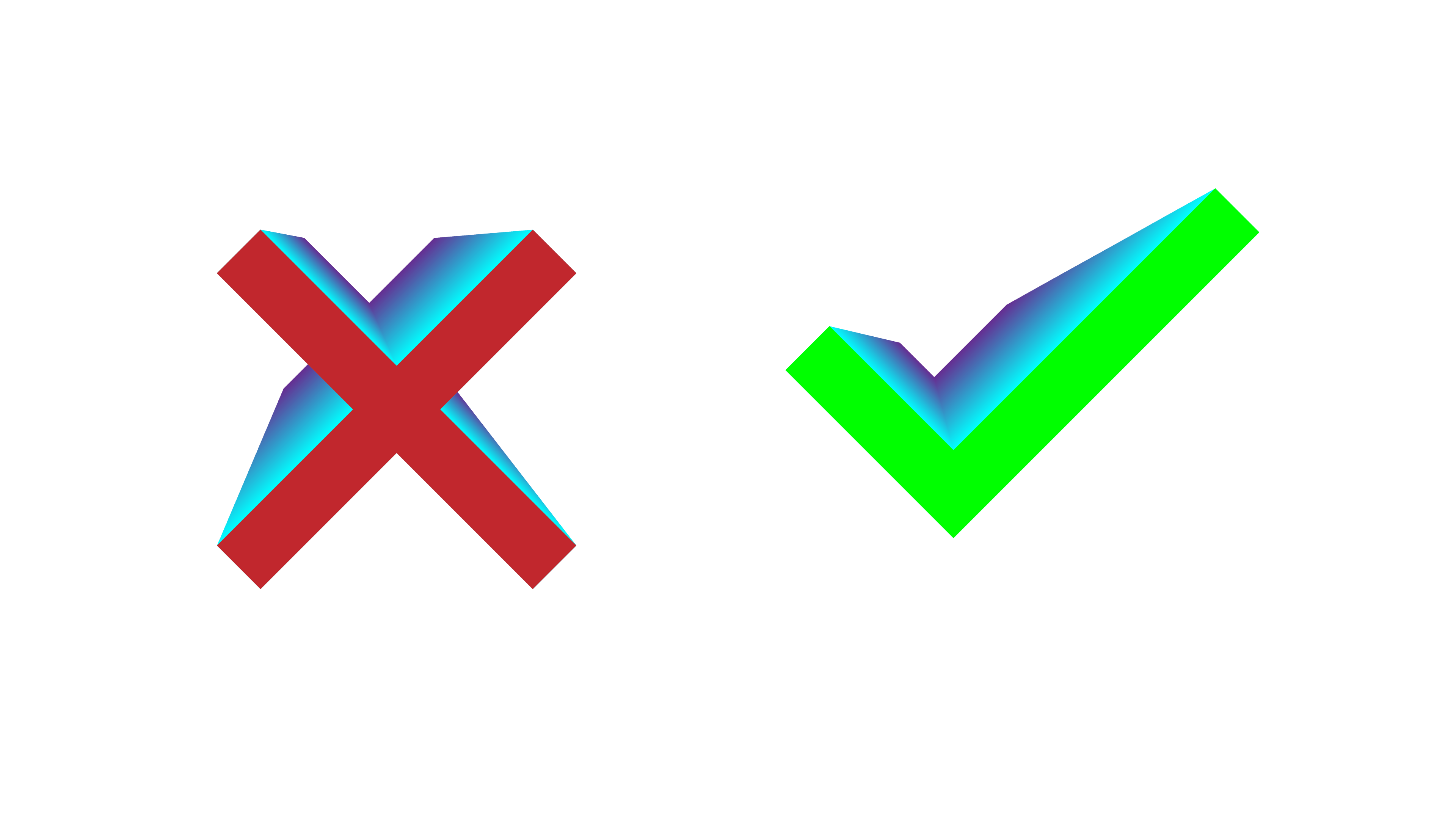 Red and green check and x png.. - veeForu