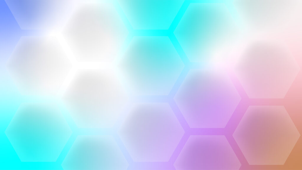 Cyan color Honeycomb pattern gradient abstract background.