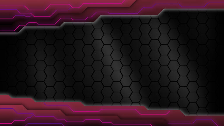 Carbon shapes background Overlapped D Hexagon Technology Glowing Gradient Pink Metallic gaming background