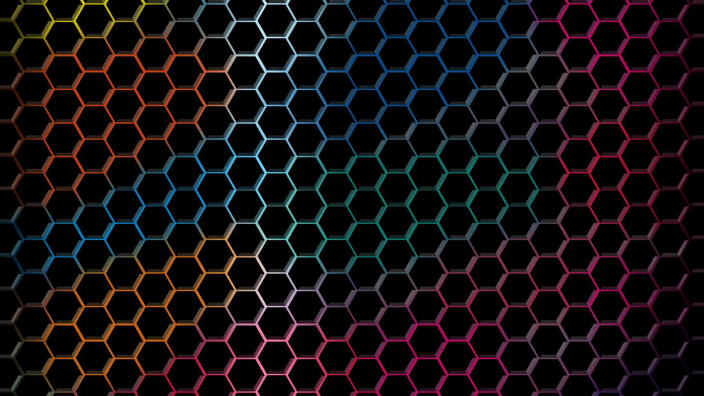 geometry dash background with black hexagonal pattern looks cololrful