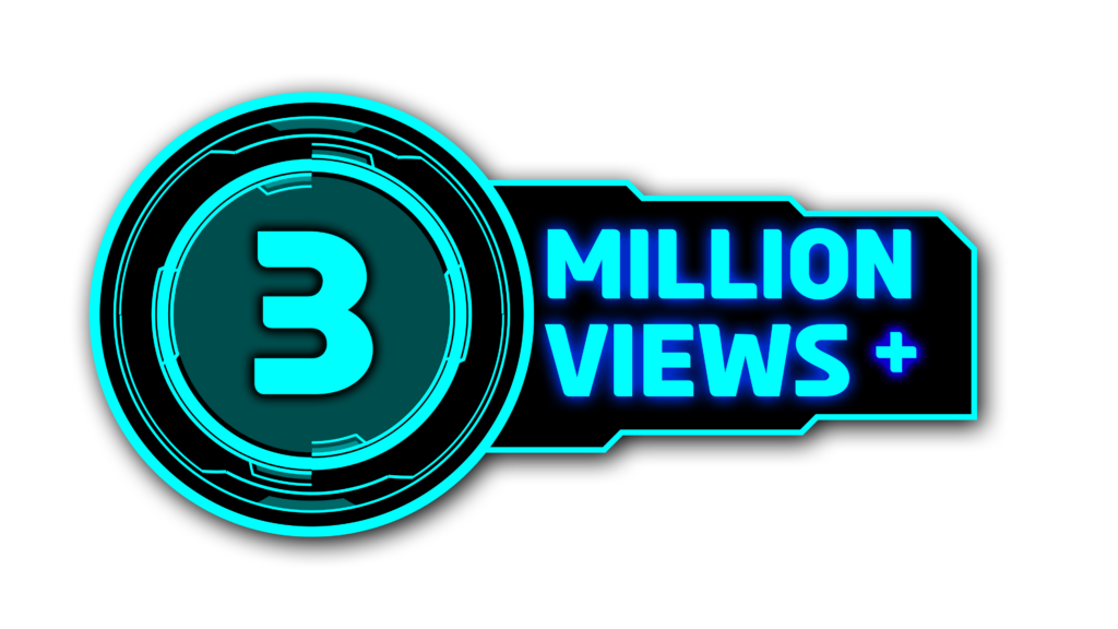 3 Million View PNG Downloads Stunning circle Graphics with Black and Cyan sci fi HUD Displays