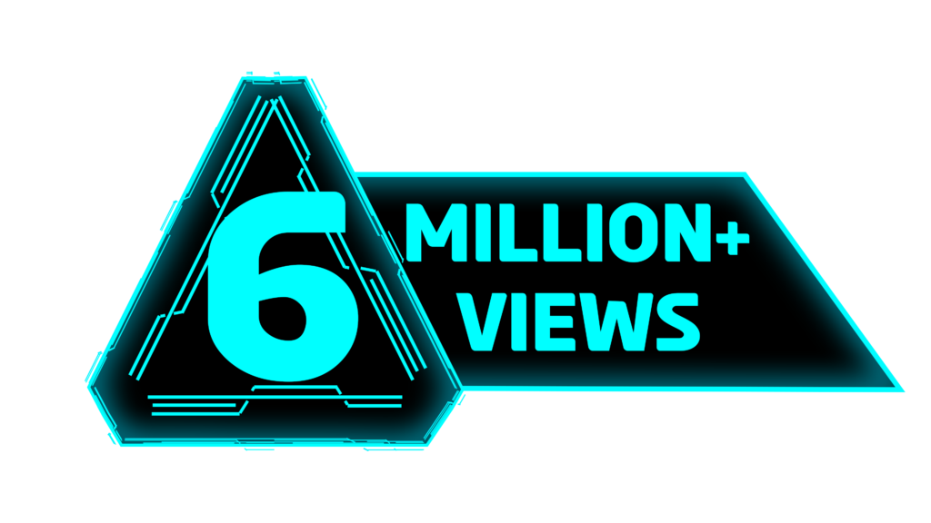 6 Million View with Triangle blue Futuristic Head Up Element