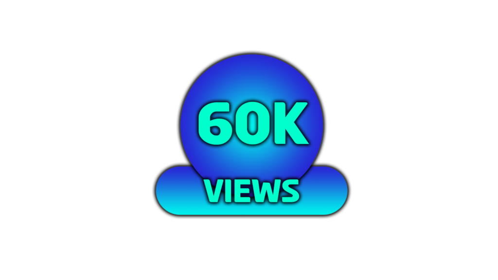 60k views png icon in blue color