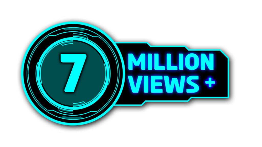 7 Million View PNG Downloads Stunning circle Graphics with Black and Cyan sci fi HUD Displays