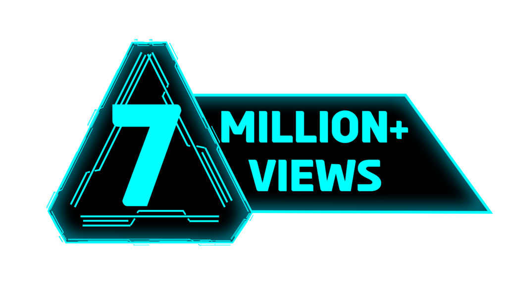 7 Million View with Triangle blue Futuristic Head Up Element