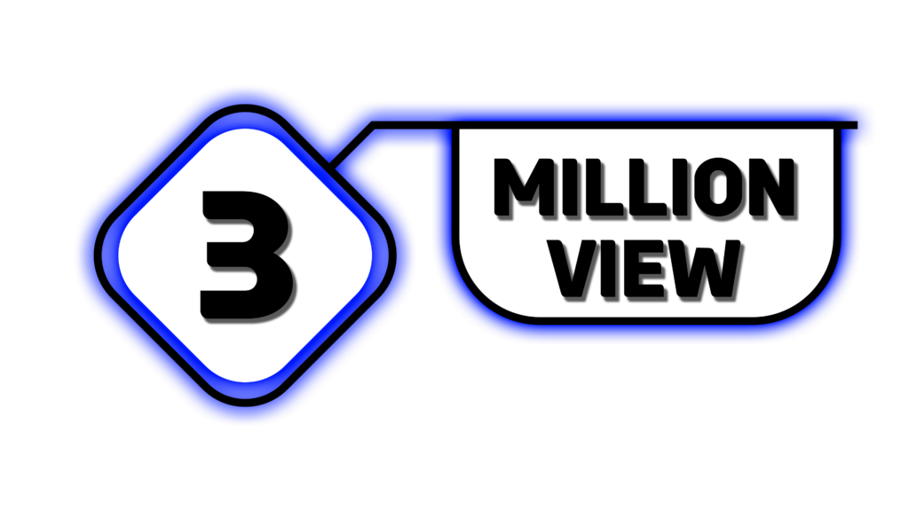 Black and Blue 3 Million views PNG