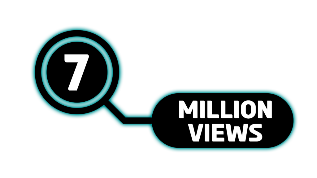 Black and white 7 Million views PNG Infographic