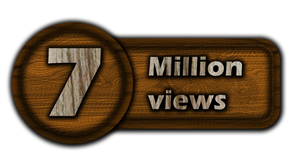 Celebrate Your Success with Free Iconic Seven Million Views PNG Images wood style 7M views pngs