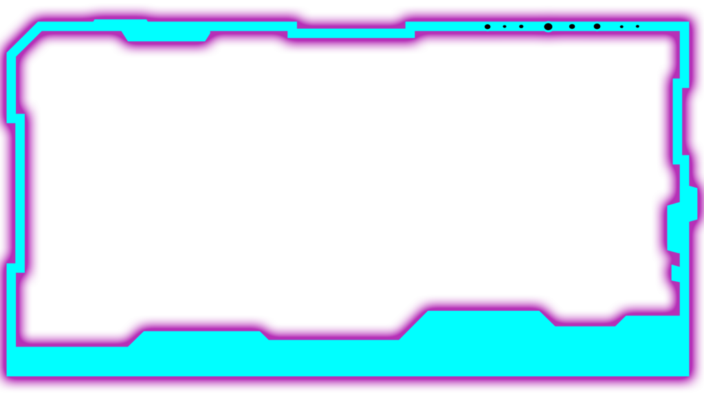 Cyan Digital Progress Bar Border PNG with Sci Fi Icon Set and Dynamic Layout