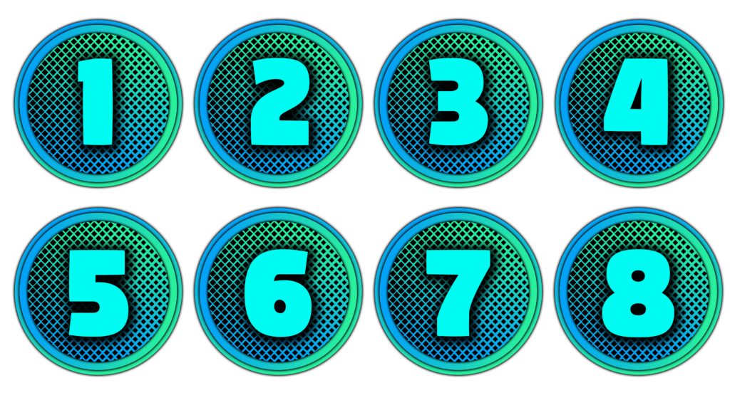 Green numbers png