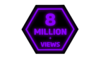 Purple Neon Design for 8 Million Views PNG Creating an Eye Catching and Futuristic Style