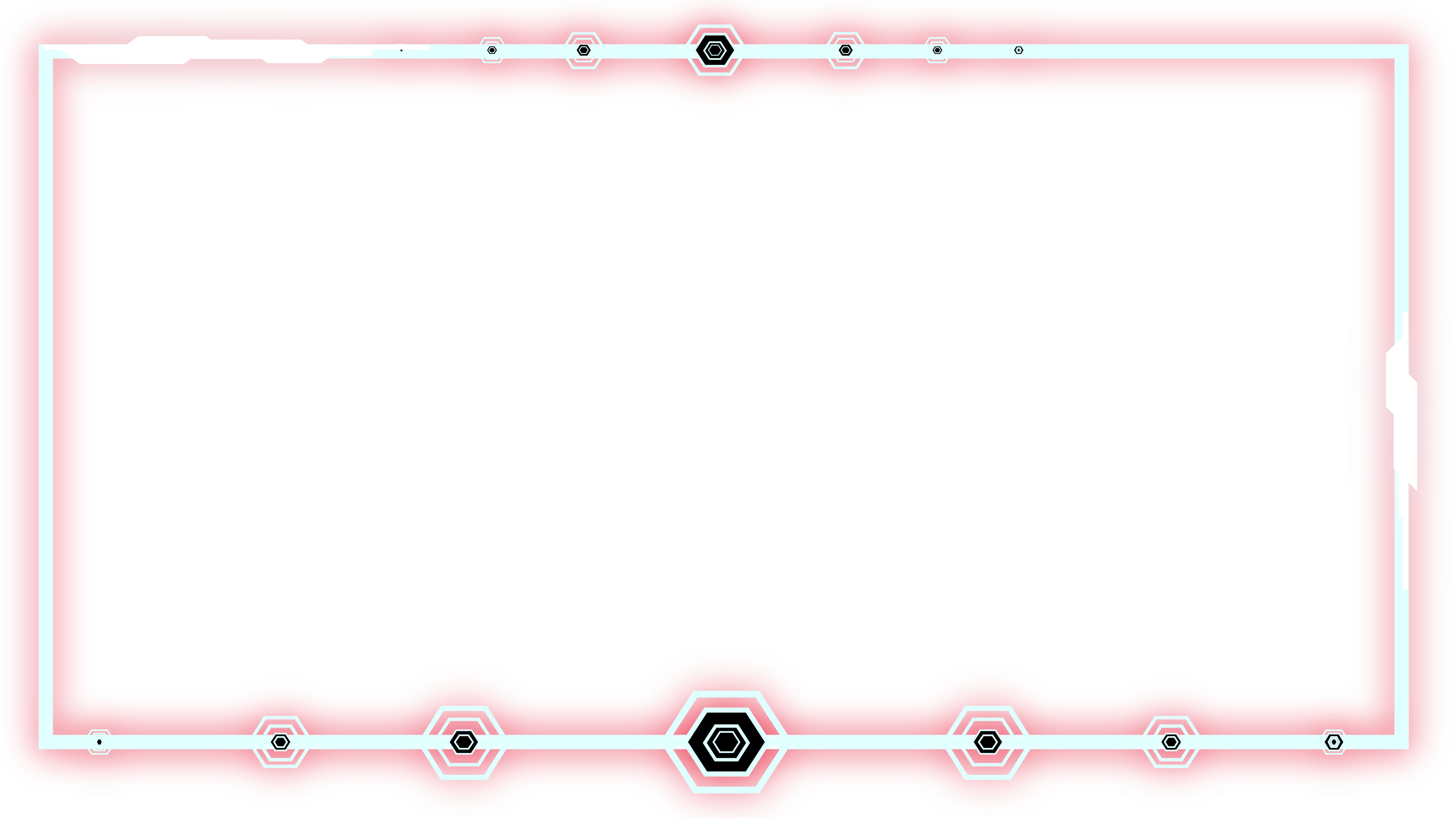 Red Sci Fi Border PNG With Cyan Hexagon And Futuristic Hologram Concept 