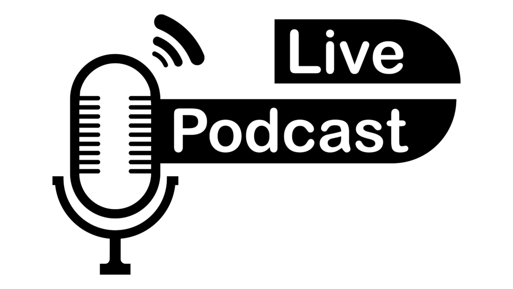 Live Podcast Microphone with Transparent black color Seamless Integration into Designs.