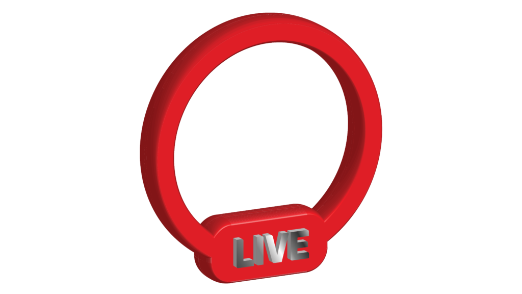 3D circle with silver text instagram live png