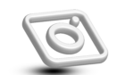 White 3D instagram png logo