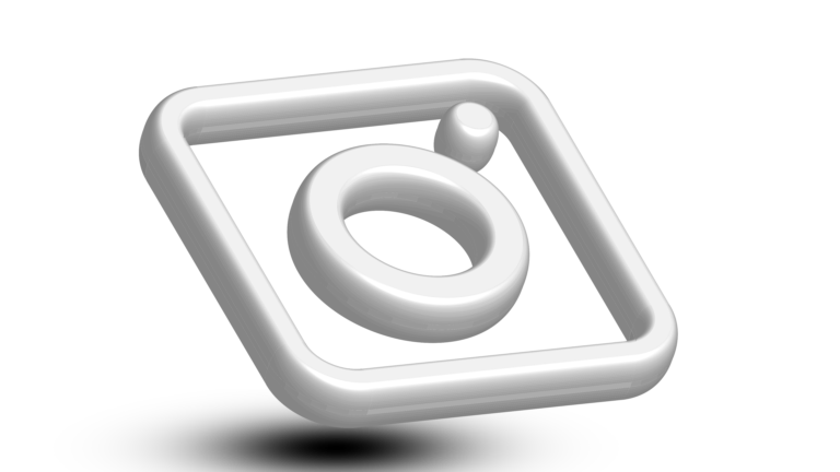 White 3D instagram png logo