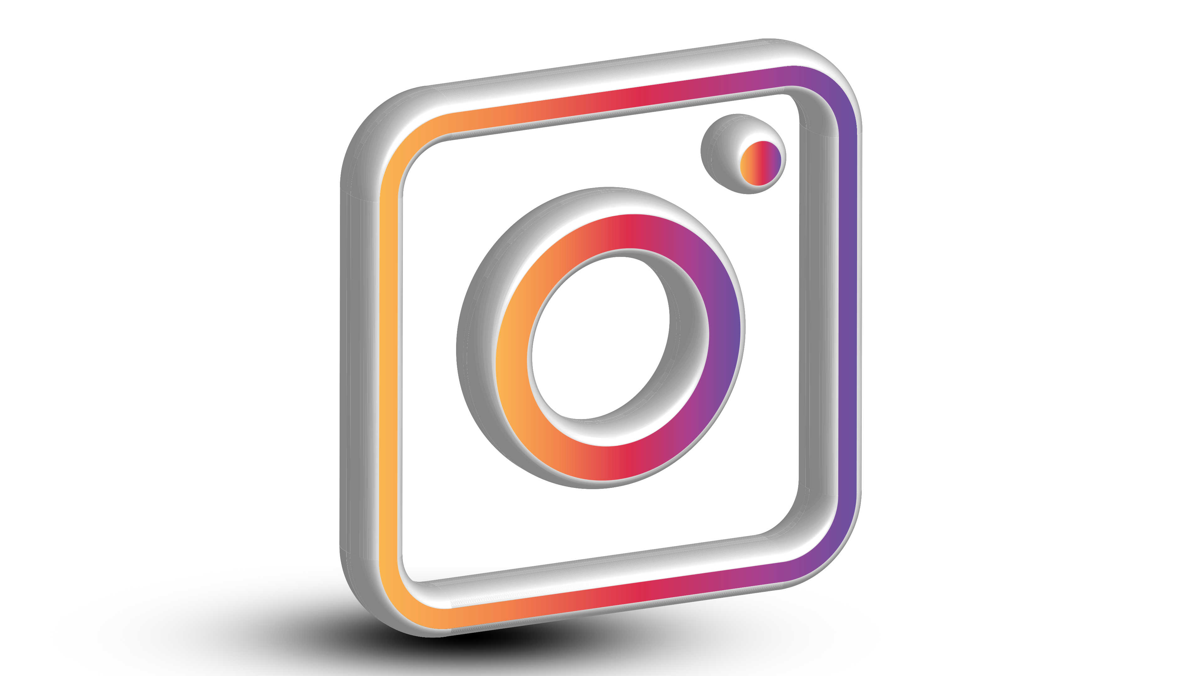 Instagram Png Logo 3d With Black Shadow 
