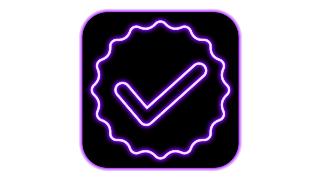 verified icon instagram png purple neon color