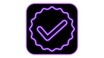 verified icon instagram png purple neon color