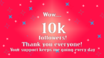 Instagram 10 K followers thank you message pink color background