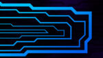 Neon Nova Abstract Blue Background with Sci Fi Gaming HUD design