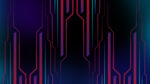 Red Ethereal Neon Escapade Blue Tech Futuristic Background with Immersive Game HUD