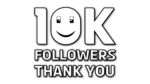 black and white instagram 10k followers PNG image