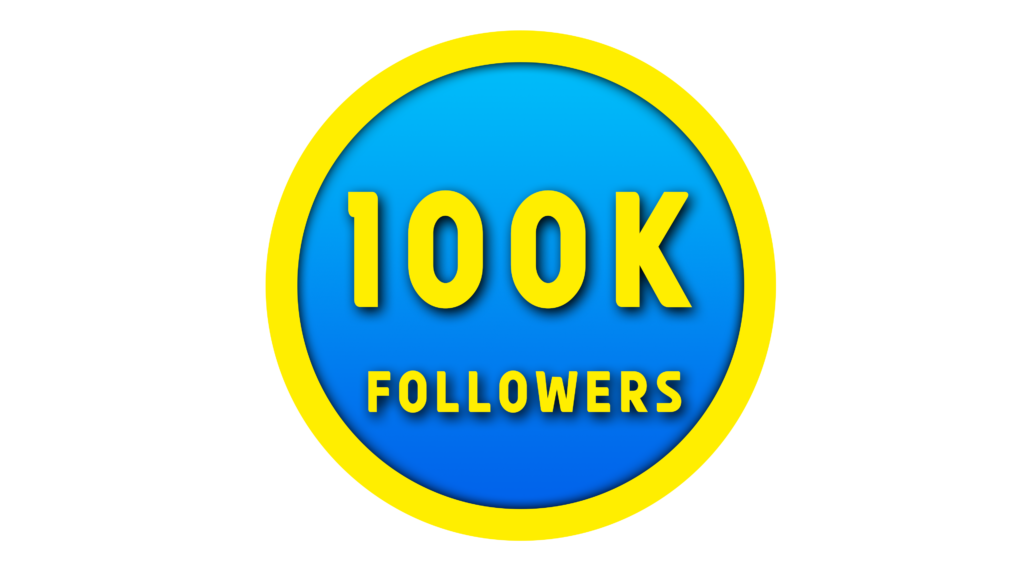 Insta 100k followers png in yellow color circle