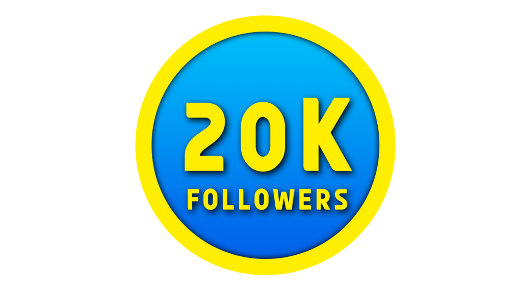 Insta 20k followers png in yellow color circle