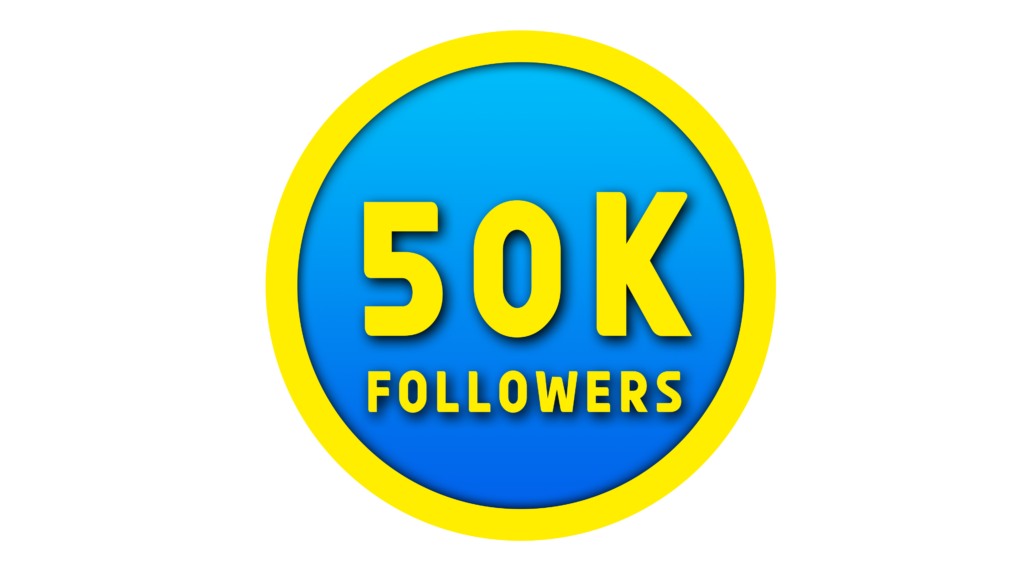 Insta 50k followers png in yellow color circle