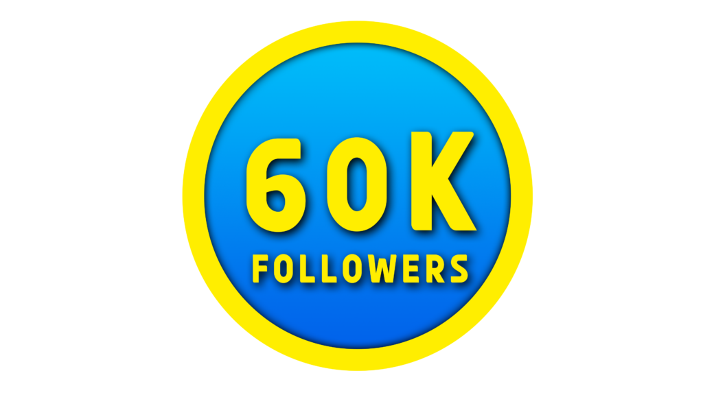 Insta 60k followers png in yellow color circle