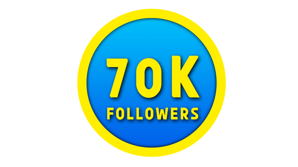 Insta 70k followers png in yellow color circle