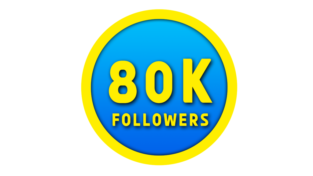 Insta 80k followers png in yellow color circle