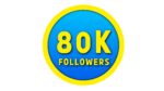 Insta 80k followers png in yellow color circle