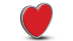 3D heart png with silver stroke