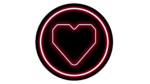 Black and neon red color heart transparent png