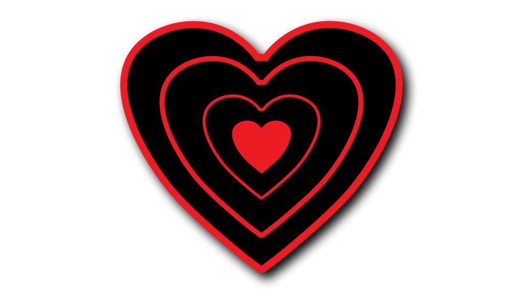 Black and red color heart free png download