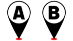 Black and white location icon A to B transparent image png