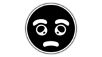 Black color transparent sad emoji png free download