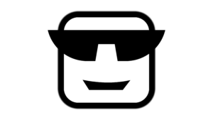 Black goggles white face emoji symbol free download