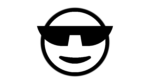 Black goggles with white circle face emoji png