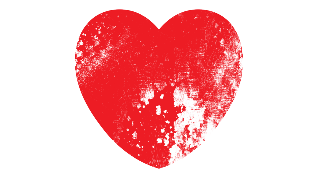 Broken heart transparent png red color