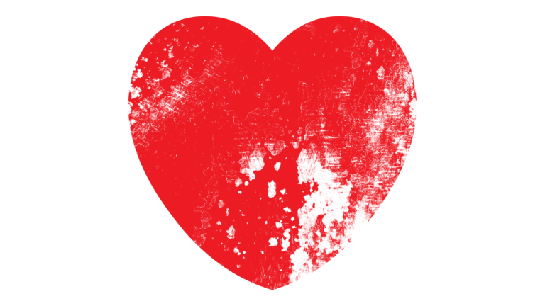 Broken heart transparent png red color